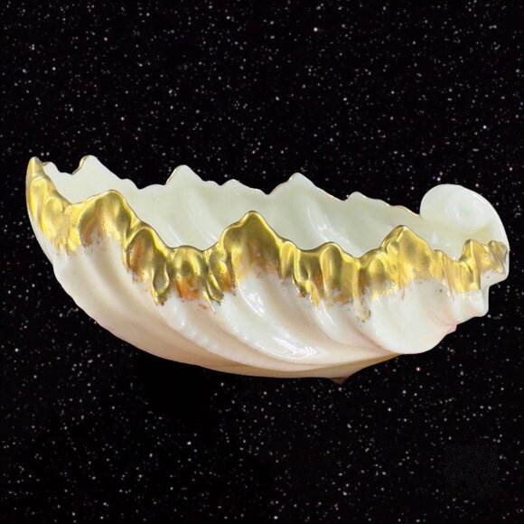 Vintage Lenox Porcelain Shell Trinket Dish Bowl Gold Edges Old Mark USA 91 86 - Picture 10 of 16
